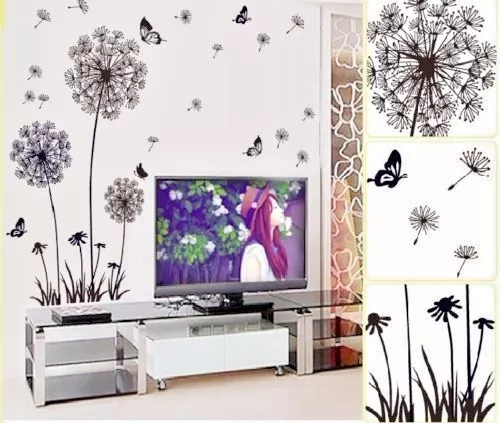 Removable Wall Sticker Dandelion Wall Art Home Room Decor Vinyl Mural Decal