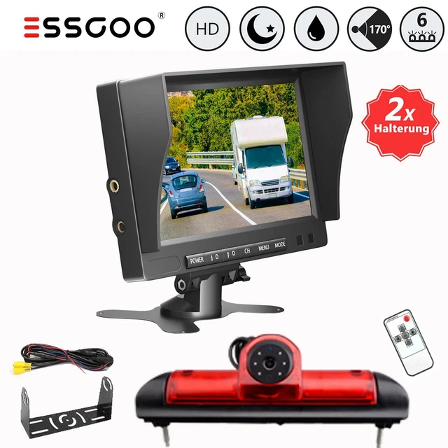 Telecamera di retromarcia grandangolare ESSGOO 170° con monitor per Fiat Ducato Citroen Jumper