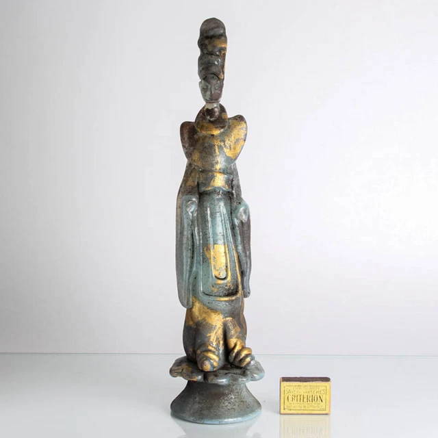 Cenedese E. Nason 1963-72 Único Cristal Murano Asiático Guerrero Opalino Oro