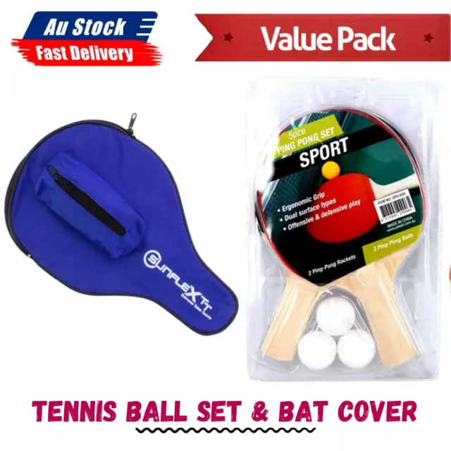 5 pcs Table Tennis Ping Pong Play Set with Bat Cover