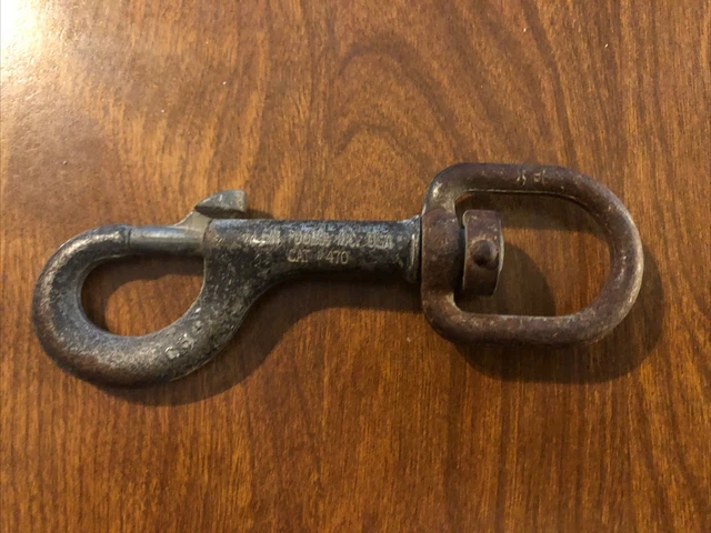 Klein Tools, Swivel Hook with Plunger Latch, Cat #470, Vintage,  Patina