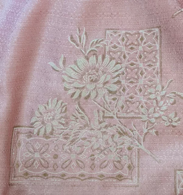 Vintage Mid Century Modern 1950s 60s Pink Curtain Panel Fabric