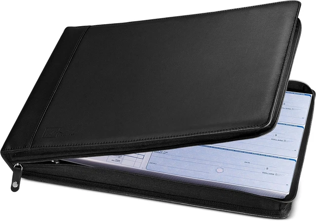 7 Ring Check Binder Portfolio -Professional Binder Zippered Closure 500 Check