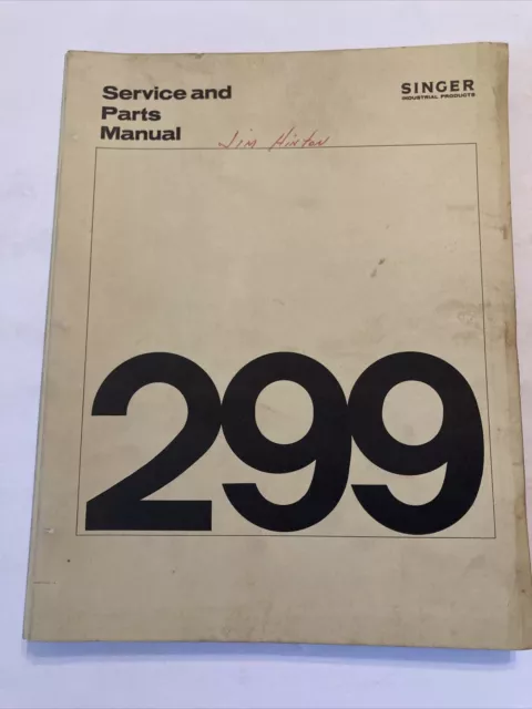 Máquina de coser original genuina manual de servicio y piezas 299 ilustrado