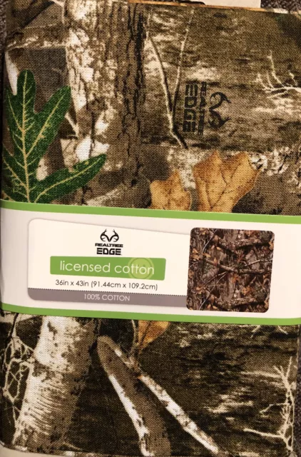 Realtree Edge Camouflage Camo 100% Cotton Fabric 36”x43” New