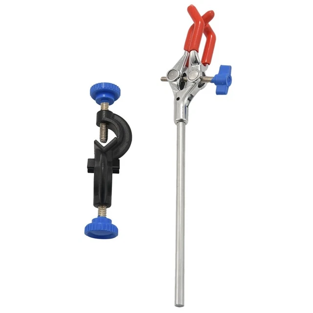 Lab Clamp 3 Finger Style Rubber-Coated Head a Black Laboratory Stand M8C1