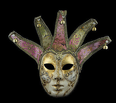 Mask from Venice Volto Jolly Golden Pink IN 5 Spikes -disguise - 2191 TG2