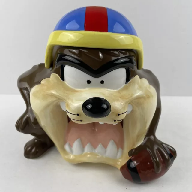 Gibson Looney Tunes TAZ Cookie Jar Tasmanian Devil Football Player 1997 Warner