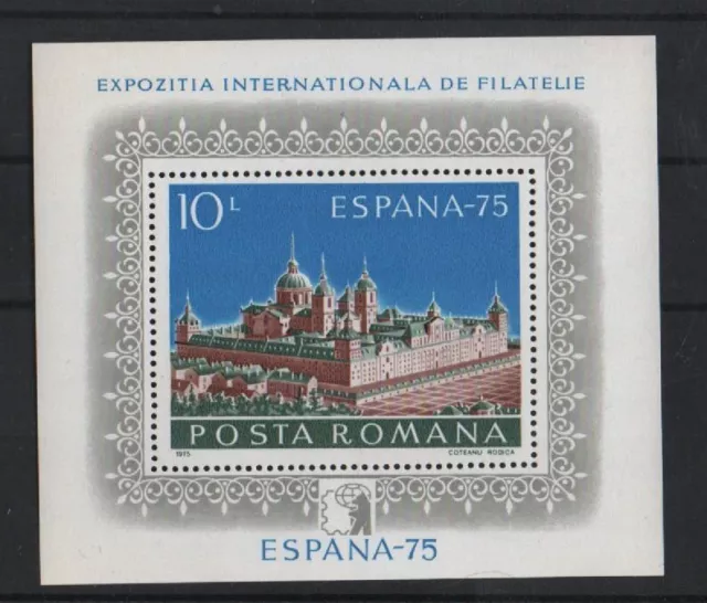 Block  119 Internationale Briefmarkenausstellung  ESPANA  75  Rumänien