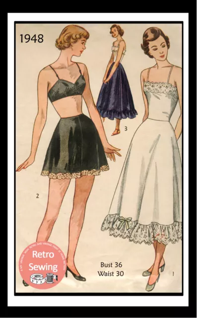 Vintage Sewing Pattern 1940s Corselette Bullet Bra Coupe Corset 1950 Wiggle  50s