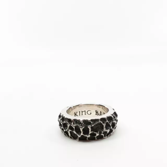 King Baby Studio Lava Rock Textured Band Ring Fine Silver .925 Size 11