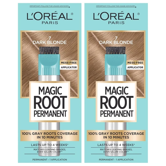 Root Parted Magic L’ORÉAL PARIS MAGIC Root Permanent Hair 1 Count (Pack of 2), 7 Dark ...