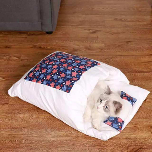 Sac de couchage amovible pour chat tapis coussin matelas canapé en coton été 2