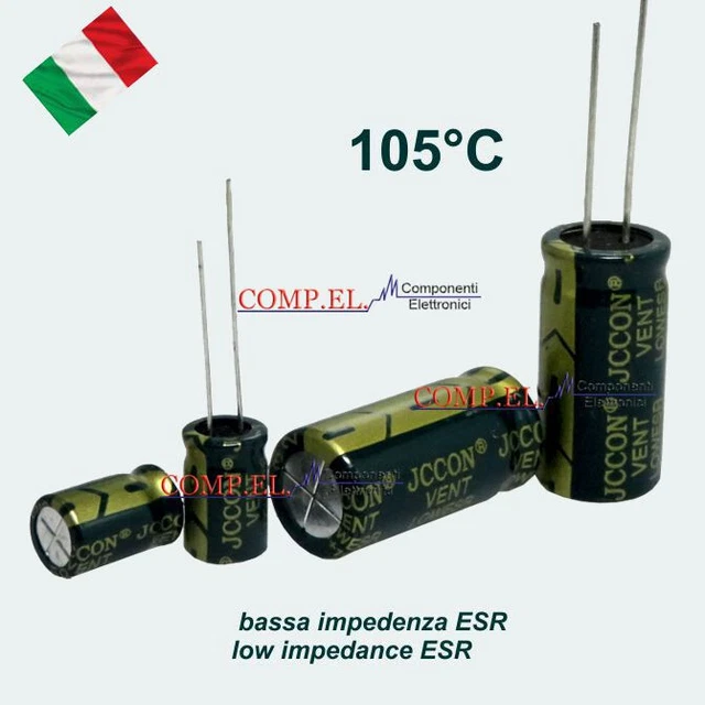 1 Condensatore Elettrolitico Verticale 470uF 450V - 105&deg;C, Passo 10mm, Dimensioni 35x50mm