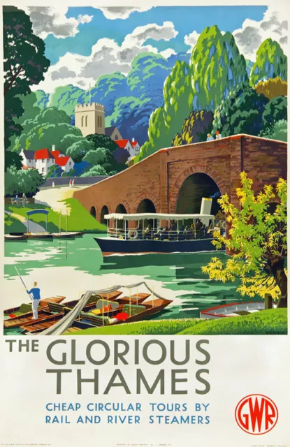 TU23 Vintage River Thames GWR Travel Railway Poster Re-Print A4