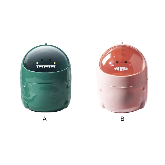Desktop Trash Can Waste Bin with for Flip Lid Dustbin Organization Garbage