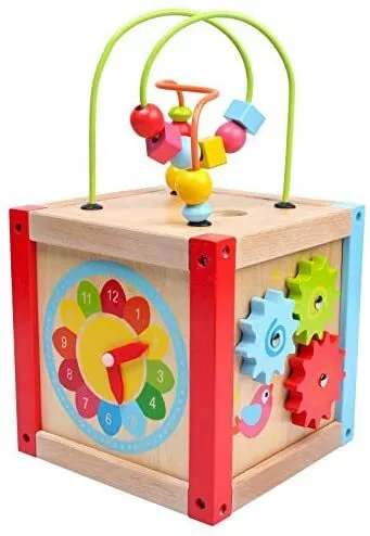 Baby Mix Motorikwürfel aus Holz Würfel Pädagogischer Spielwürfel ab 12 Monate!!