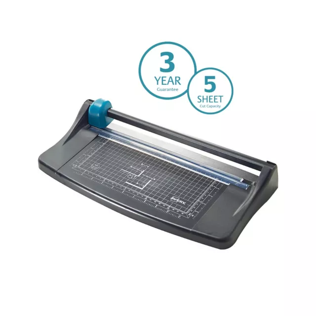 Avery A4 Photo & Paper Trimmer TR002 | 456 x 80 x 230 mm Black, Turquoise