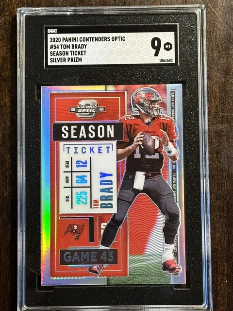 2020 Panini Contenders Optic SILVER Prizm Season Ticket TOM BRADY SGC 9