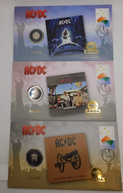 2021 PERTH ANDA Money Expo Set 3 AC/DC PNCs: Matched set with Perth ...