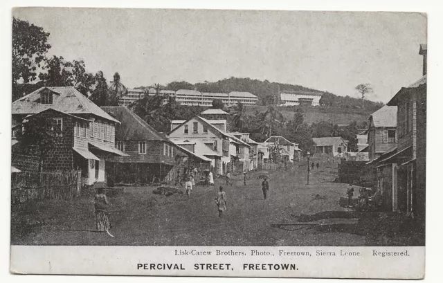 Postcard Percival Street Freetown Sierra Leone Africa by Lisk Carew Brothers
