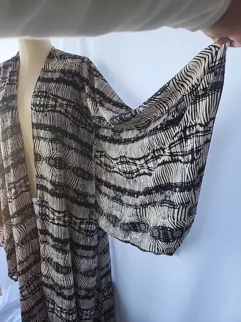 Jennifer Grace Limited Edition Handmade Black And Ivory Long Kimono Duster