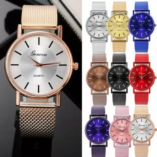 AU Fashion Women Watch Mesh Band Stainless Stell Quartz Analog Dress Wrist watch