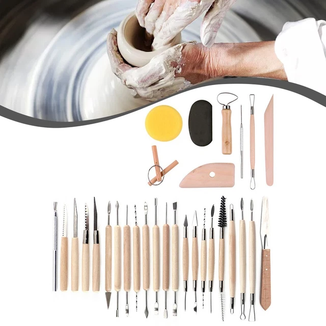Kit D'outils Poterie Kemper PTK – 8 Pièces – Bois – Coupe-fil Argile – Neuf
