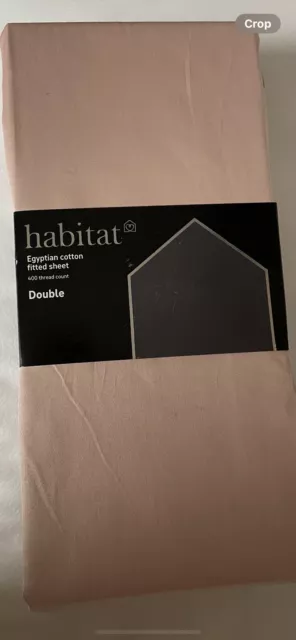 Habitat Egyptian Cotton Fitted Sheet- 400 Thread Count- Double Size- Pink- BNWT
