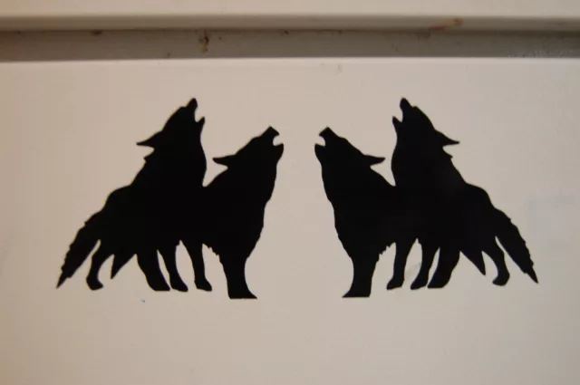 2 wolves tribal Left - right decal vinyl sticker car truck bumper laptop window