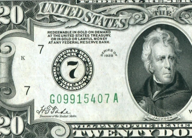 $20 1928 (( CHICAGO )) Federal Reserve Note ** DAILY CURRENCY AUCTIONS
