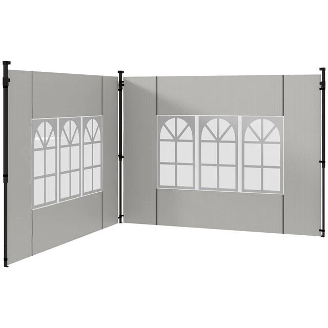 Pareti Laterali Per Gazebo 3x3 O 3x6 M – Con Finestre E Porte A Cerniera, Facili Da Montare, Tessuto Oxford Resistente