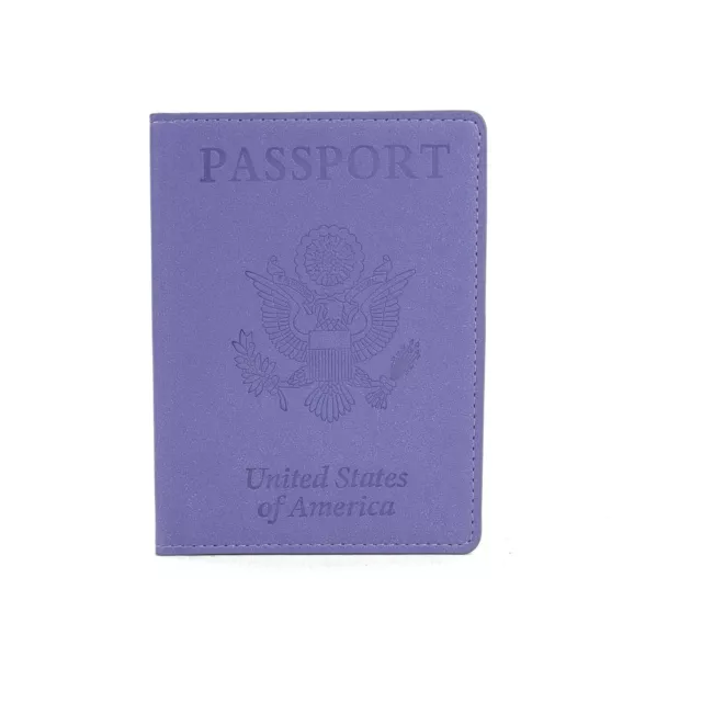 Krediz Leather Passport Holder with Vaccine Card Slot - Purple