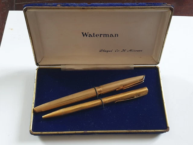 Parure Waterman Le Man 100 - Stylo Plume Or 18 Carats + Stylo Bille - Noir Écrin