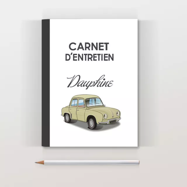 Dauphine Renault jaune Carnet d'entretien