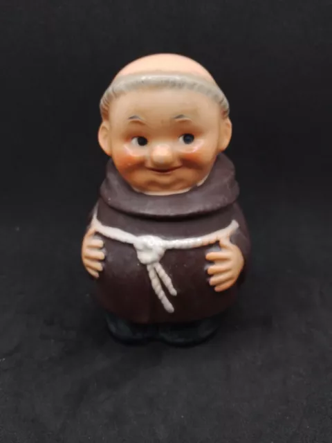 Vintage Small Goebel West German Friar Tuck Monk Jar with Lid 1960s Good Cond.