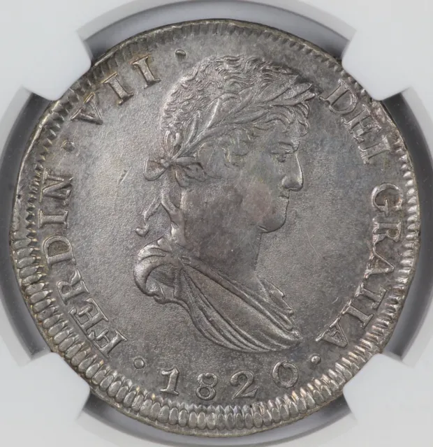 NGC AU Det. 1820-Zs AG Mexico 8 Reales Zacatecas Independence Silver Coin