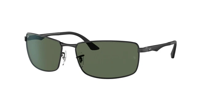 Ray-Ban RB3498 Sunglasses, Black Frame, G-15 Green Lens, 61mm