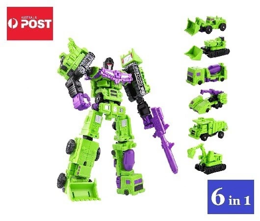 CONSTRUCTICONS / DEVASTATOR G1 Style Green Color Scheme 6 In 1 Robot ...