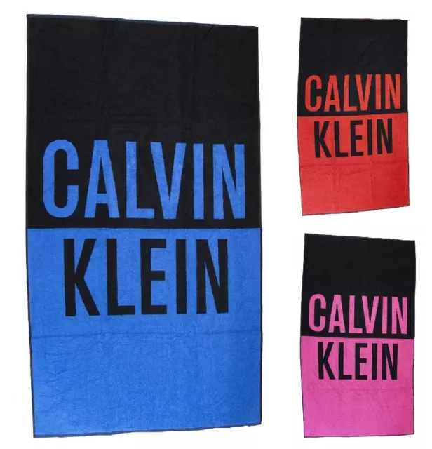 Telo mare CK CALVIN KLEIN piscina spa spugna di cotone cm.180 x 100 (circa) loga