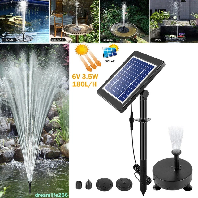 3.5W SOLARPUMPE LED Wasserspiel mit Akku Springbrunnen Gartenbrunnen