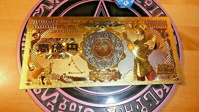 Card Carte 5 Pièces Saint Seiya Chevaliers Zodiaque Billet Metal Gold Coin 