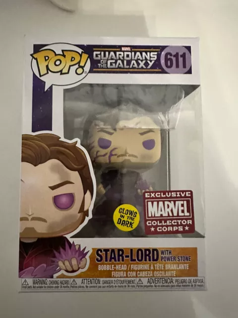 Funko Pop! Marvel Guardians of the Galaxy Star-Lord with Power Stone (Glow)  Marvel Collectors Corp Figure #611