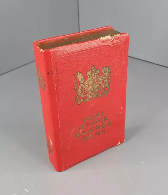 Vintage Post Office savings book - Royal Mail red thrift money box (MO9)