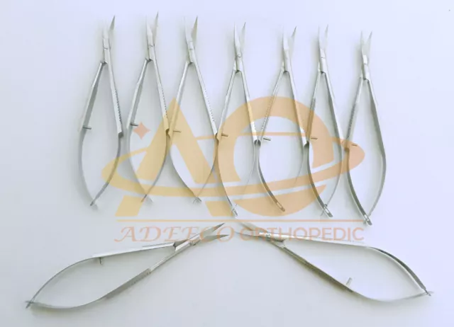 Microsurgery Iris Curved Noyes Spring Scissor 11.5cm Set Of 10 Pcs