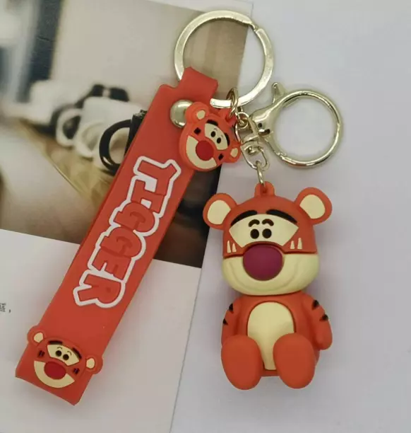 New Disney Sitting Tigger PVC Handbags Bags Hanger Pendant Keychains Key Rings