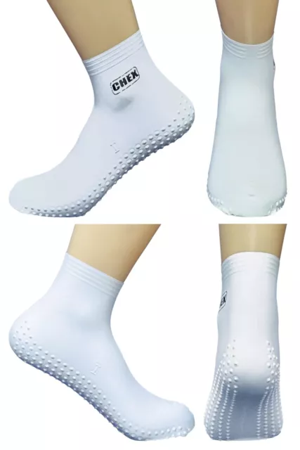 CHEX Swim Socks Anti Verruca 100% Latex White Kids Girls Boys Ladies Mens Adults