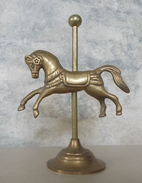 Vintage 4 1/4" Price Solid Brass Carousel Horse Figurine Made Taiwan