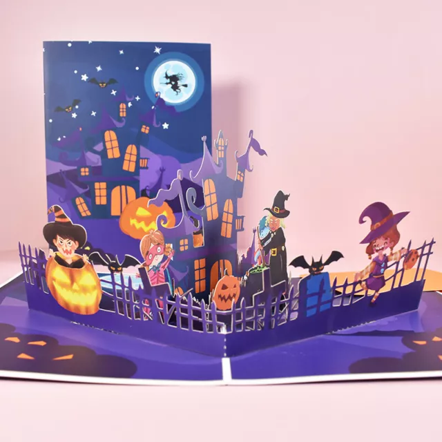 Premium Halloween Pop Up 3D Greeting Card Happy Pumpkin with Envelope Handmade