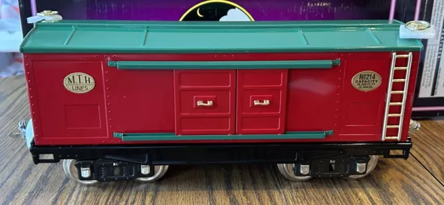 MTH TinPlate  10-2038 214 Std. Gauge Box Car Red & Peacock w/Brass Trim NIB